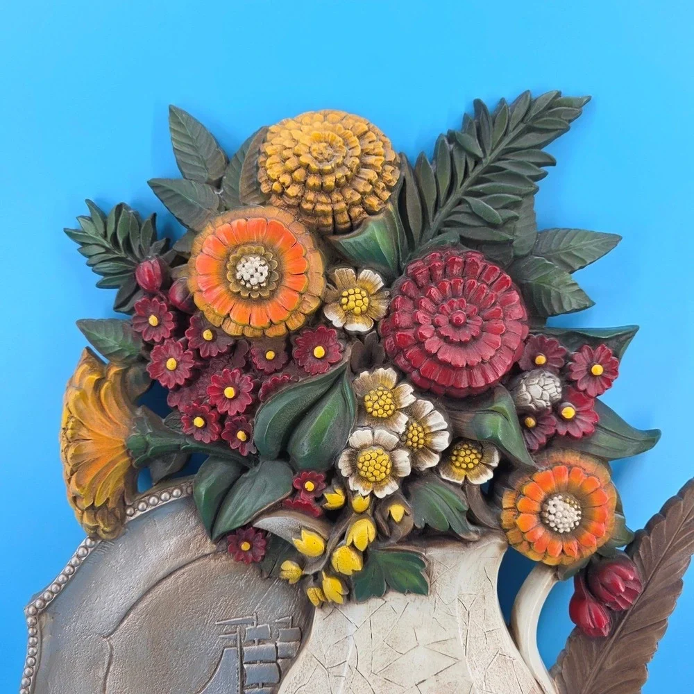 MCM SYROCO 7287 Wall Art Vase Flowers Ship Eagle 26